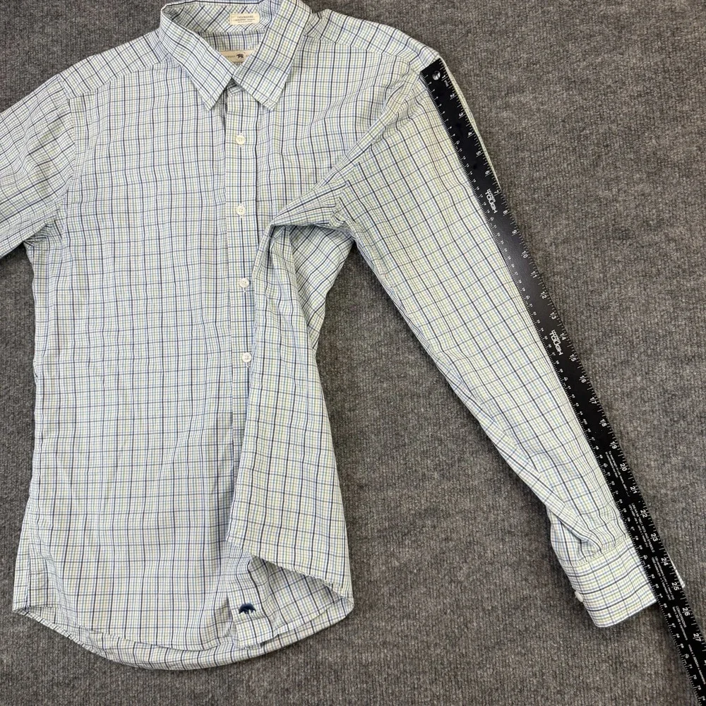 Onward Reserve Shirt Mens Extra Large Blue Green Plaid Tailored Fit Non Iron